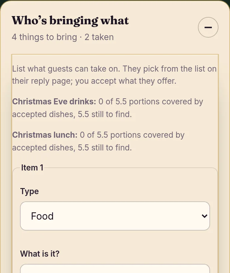 Bring a plate on the host page