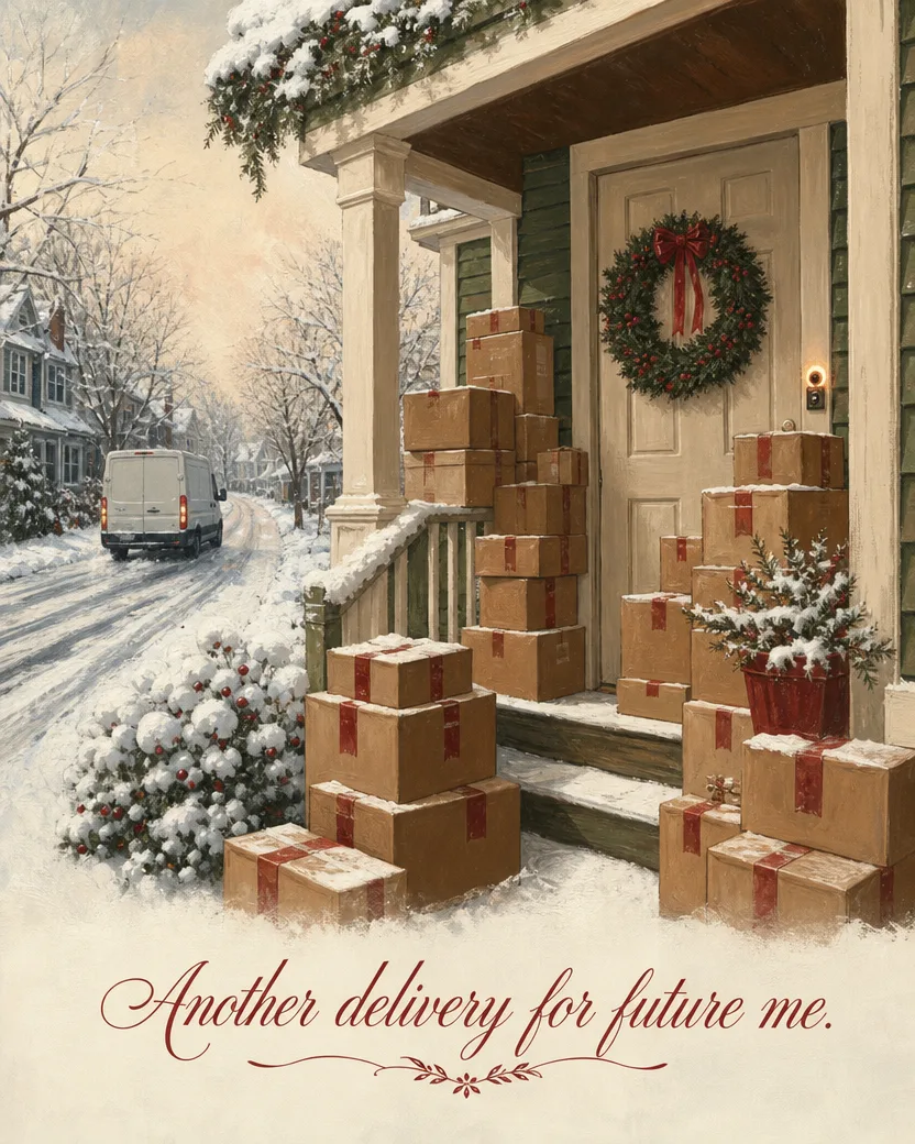 The Holiday Doorbell, Christmas card front