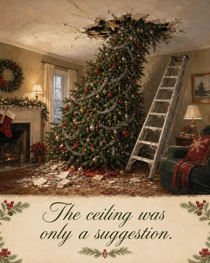 The Twelve Foot Tree, Christmas card front