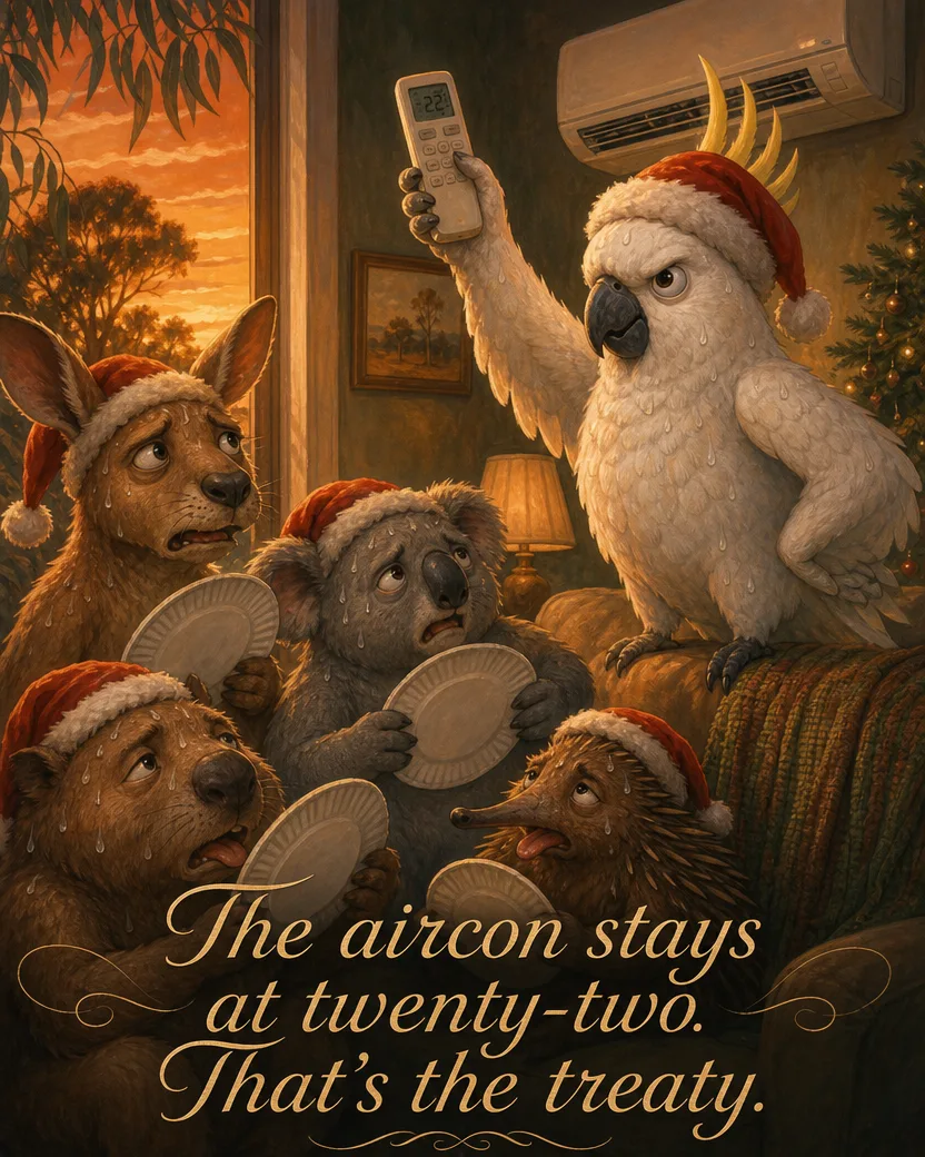 The Aircon Treaty, Christmas card front