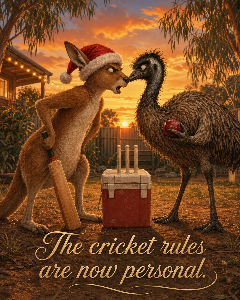 The Backyard Argument, Christmas card front
