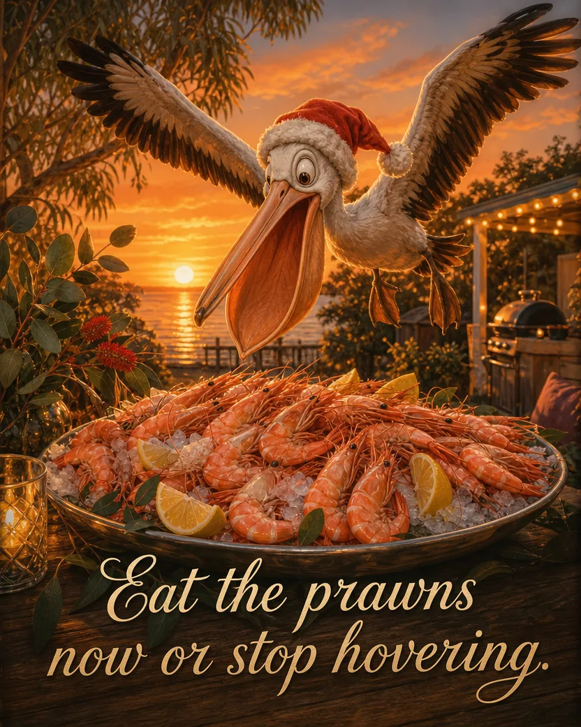 The Prawn Ultimatum, Christmas card front