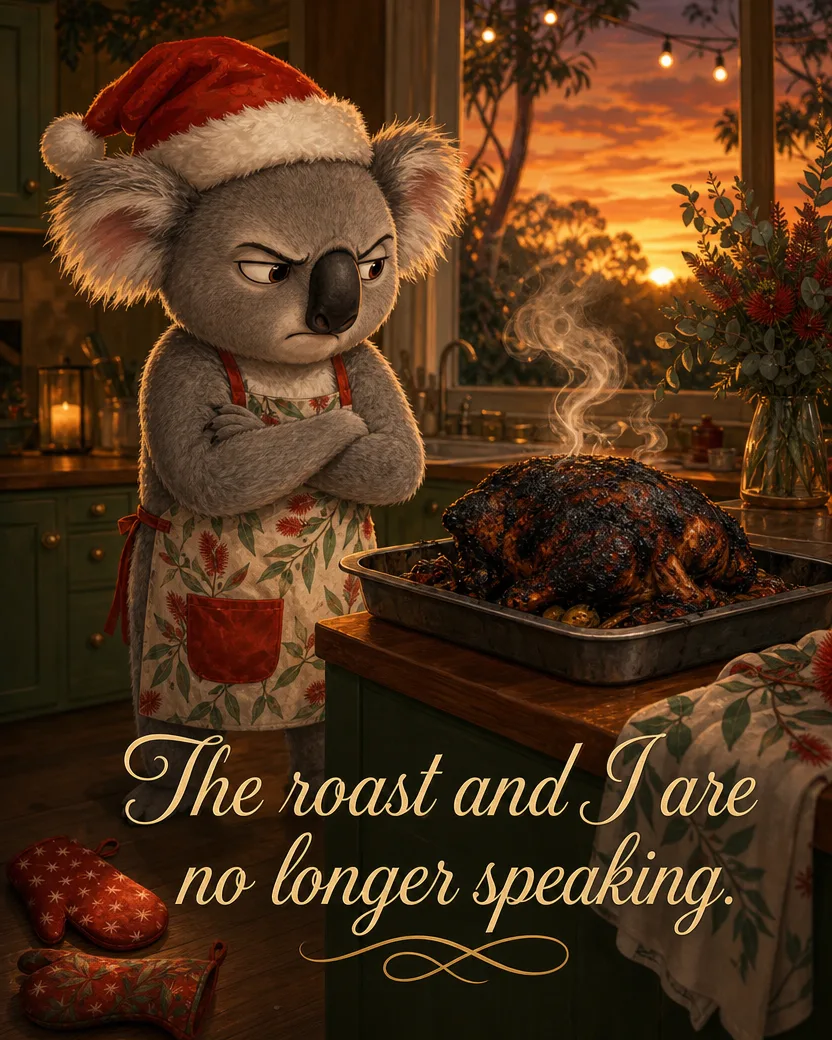 The Roast Meltdown, Christmas card front
