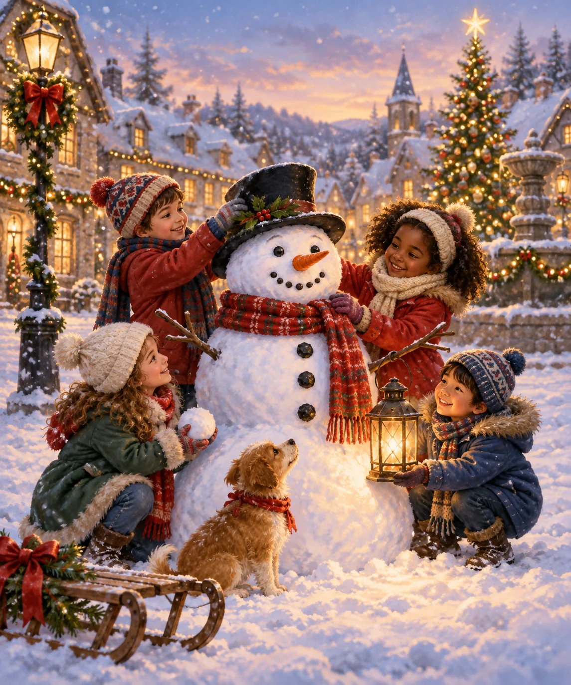 The First Snowman, Christmas card front