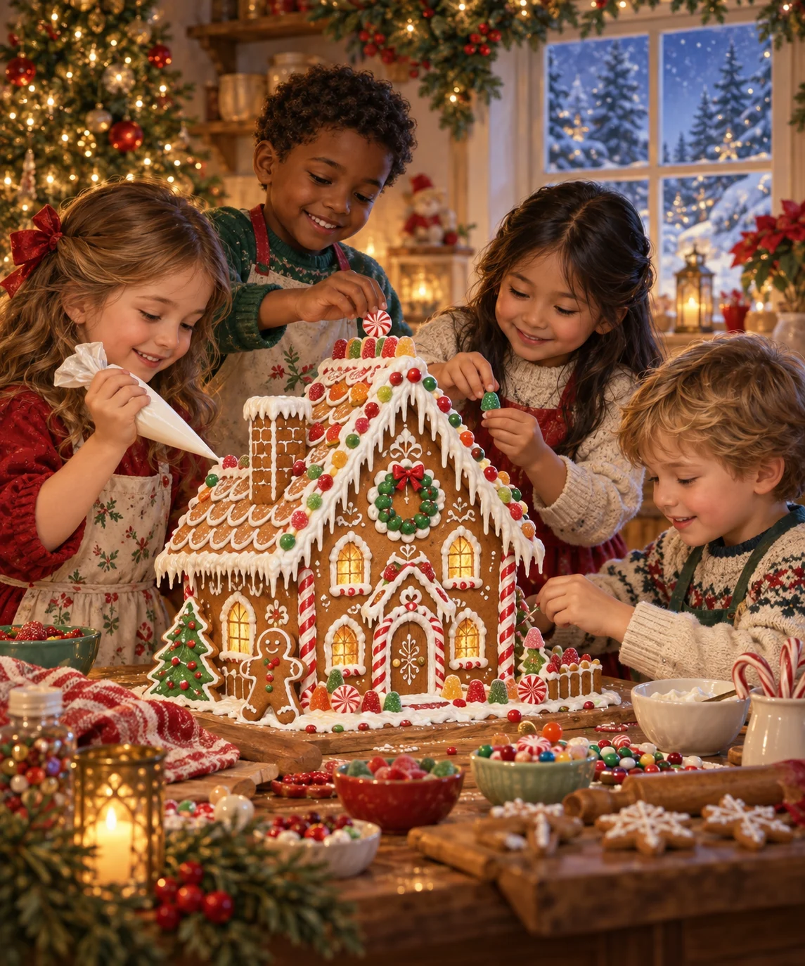 The Gingerbread House, Christmas card front