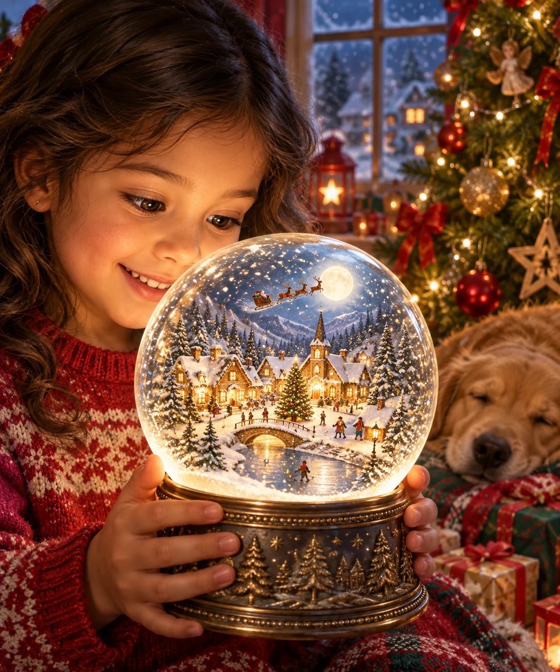 The Snow Globe Wish, Christmas card front