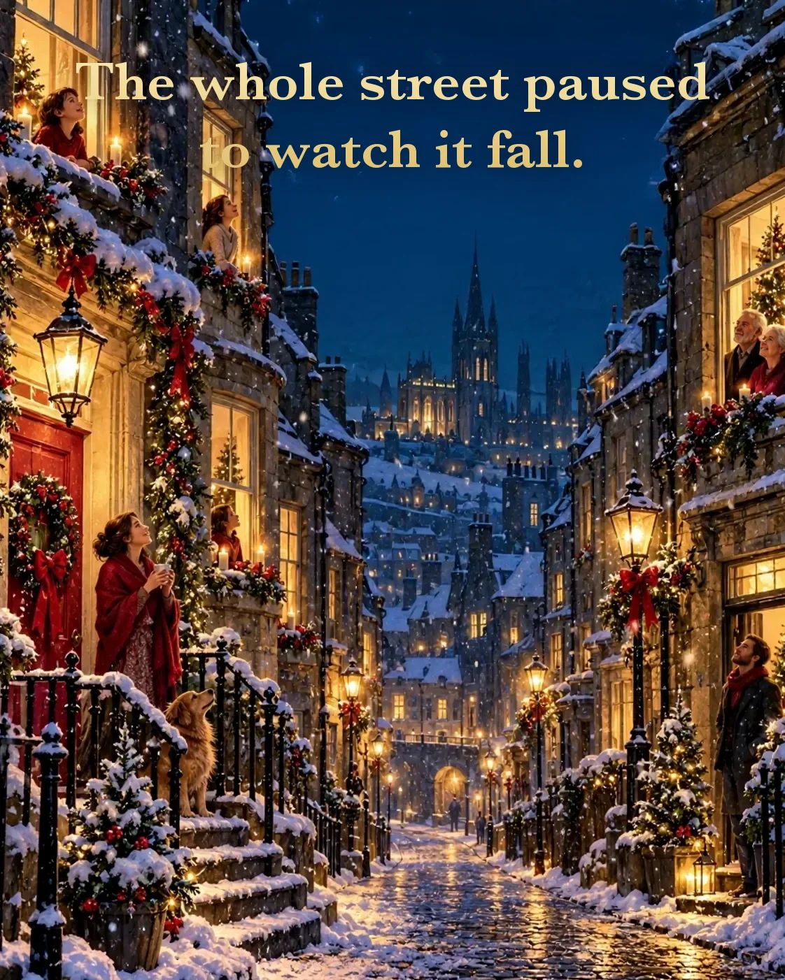 Snow at Midnight, Christmas card front