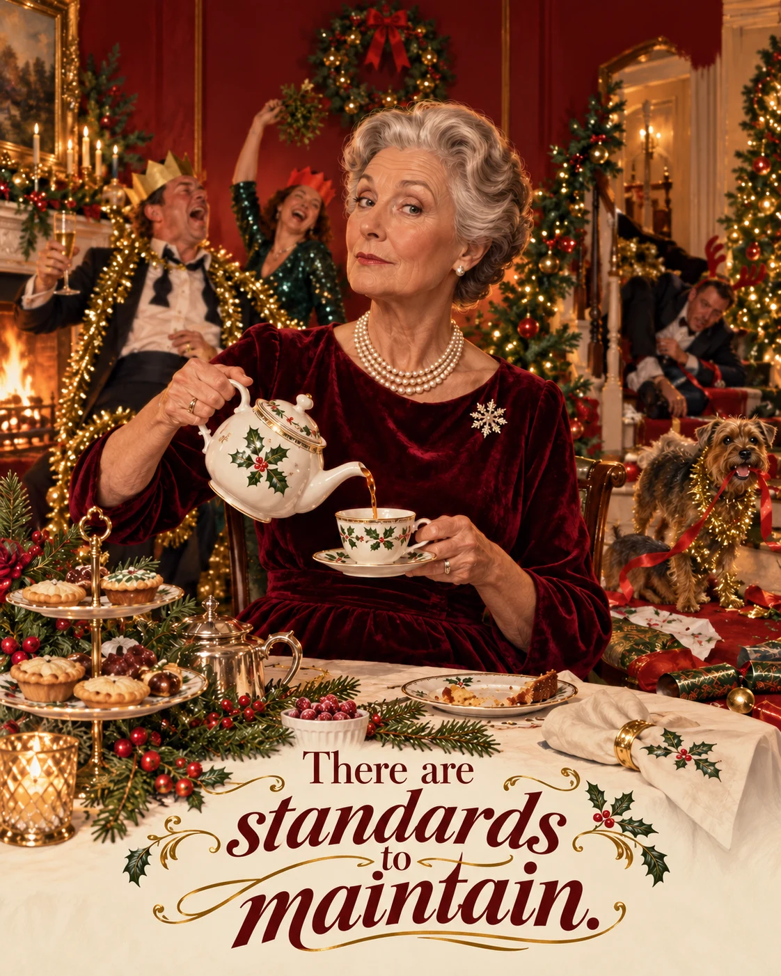 Tea Before Festivities, Christmas card front