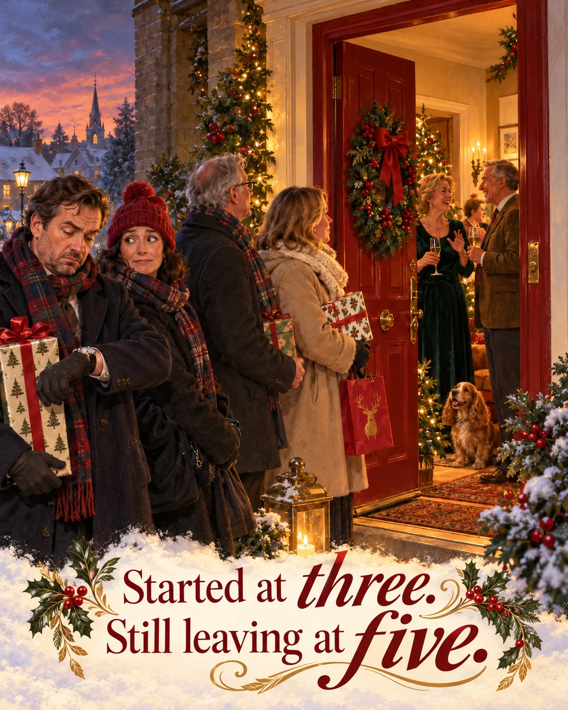 The Awkward Goodbye, Christmas card front