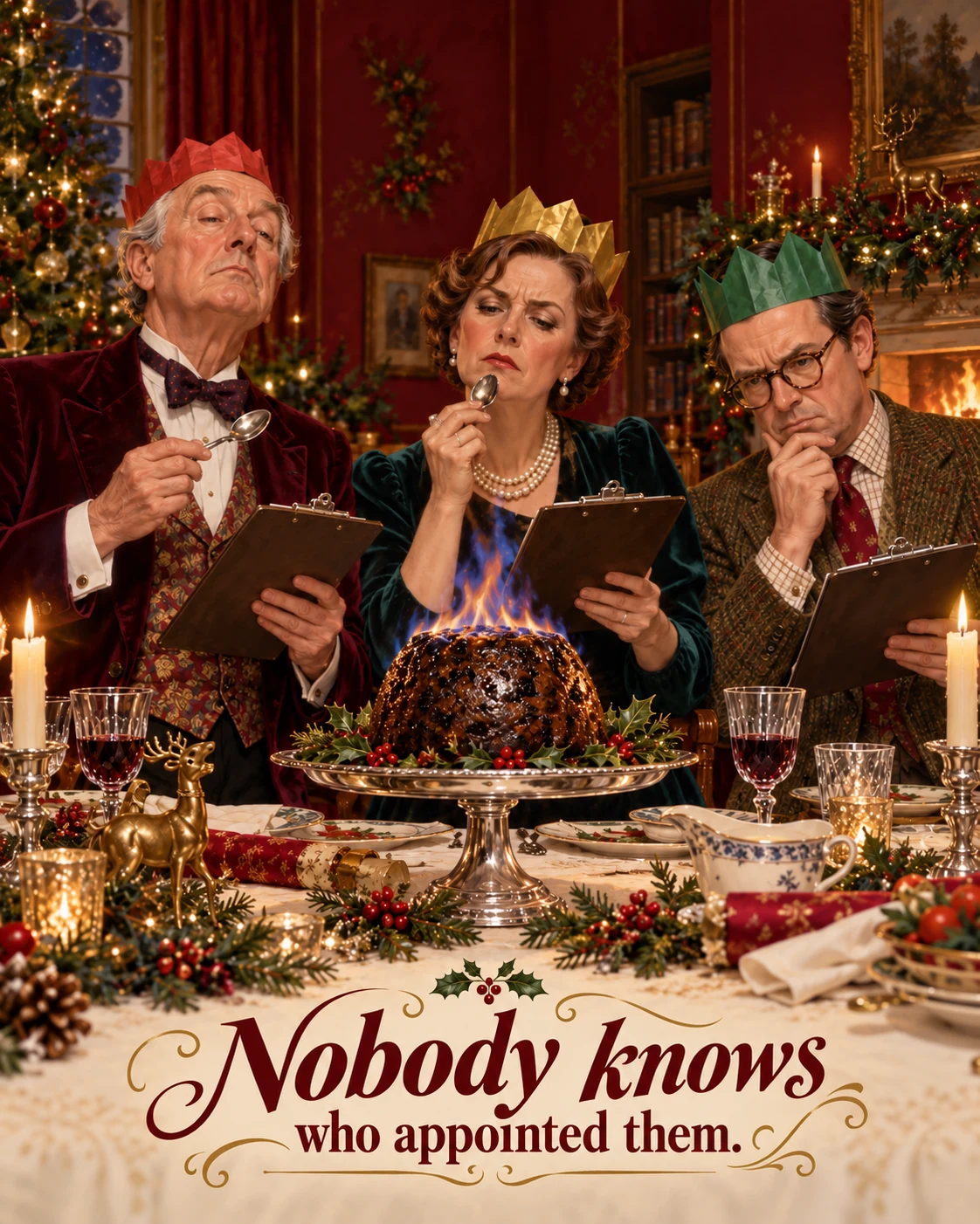 The Pudding Committee, Christmas card front