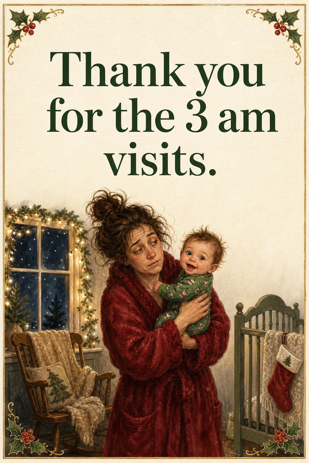 Thank You for the 3 am Visits, Christmas card front
