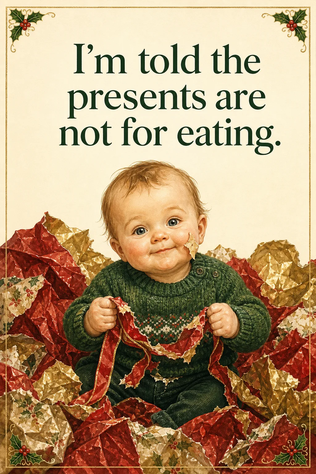 The Wrapping Paper, Christmas card front