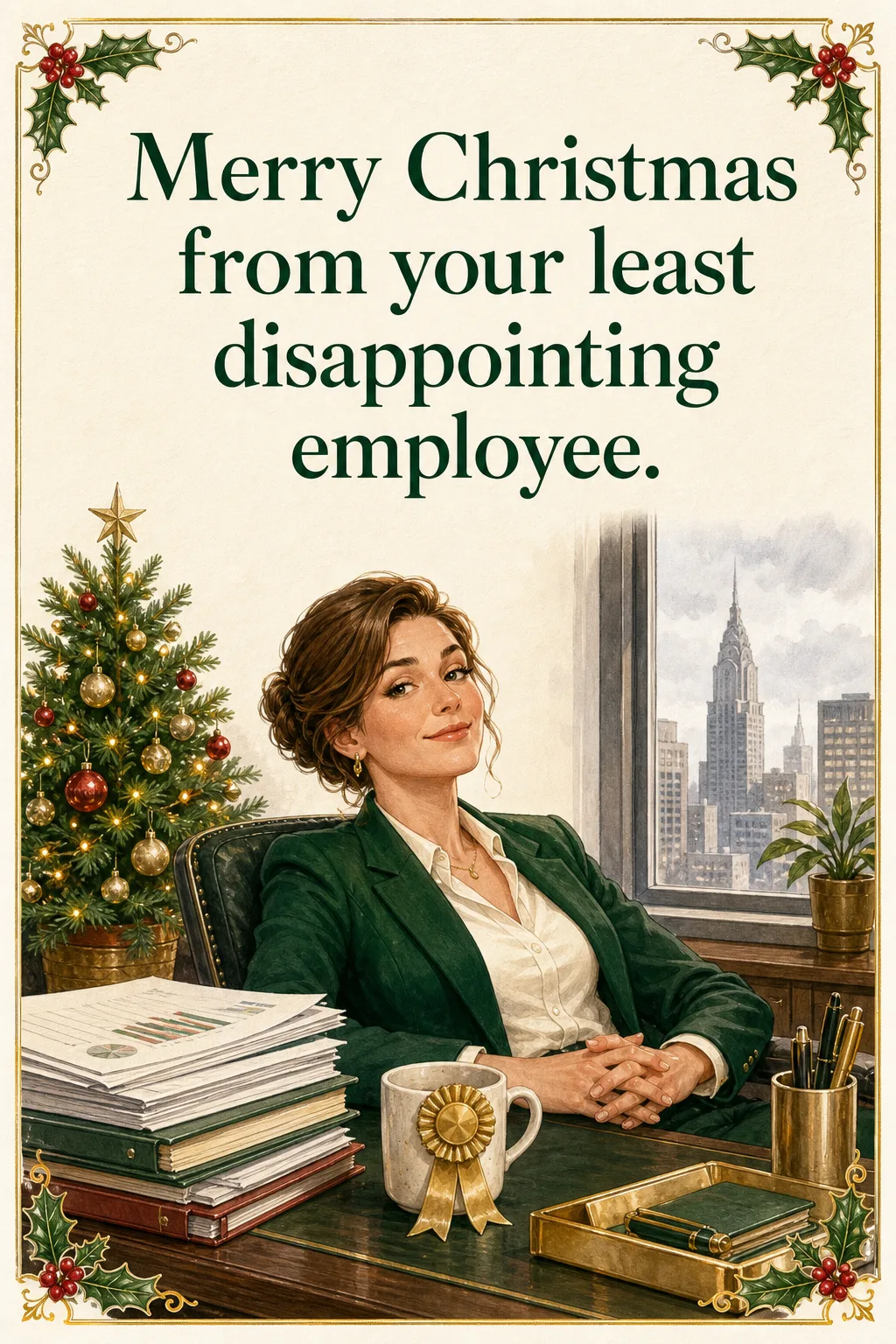 Least Disappointing, Christmas card front