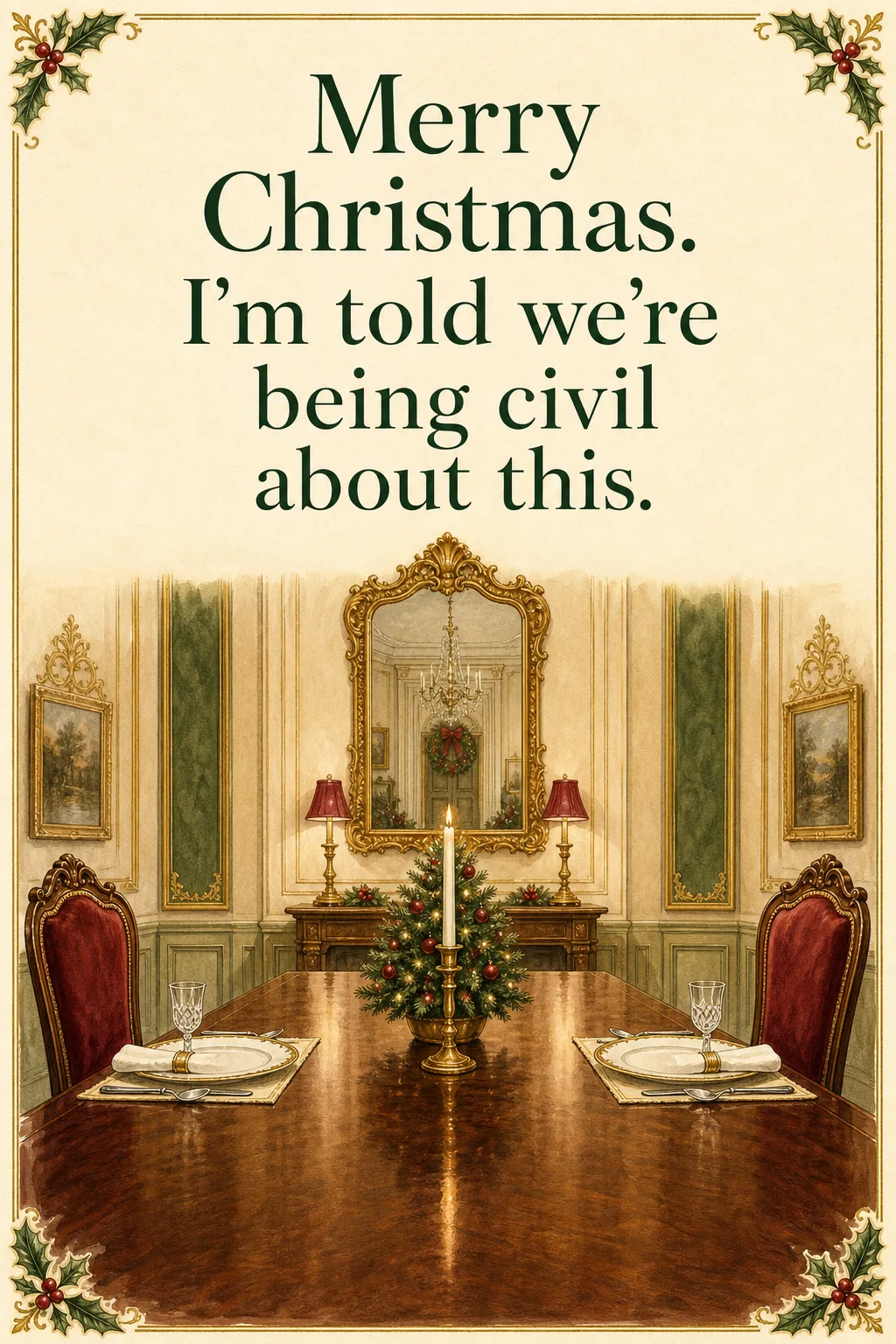Still Civil, Christmas card front