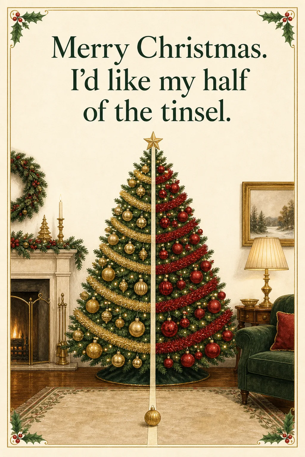 The Good Baubles, Christmas card front