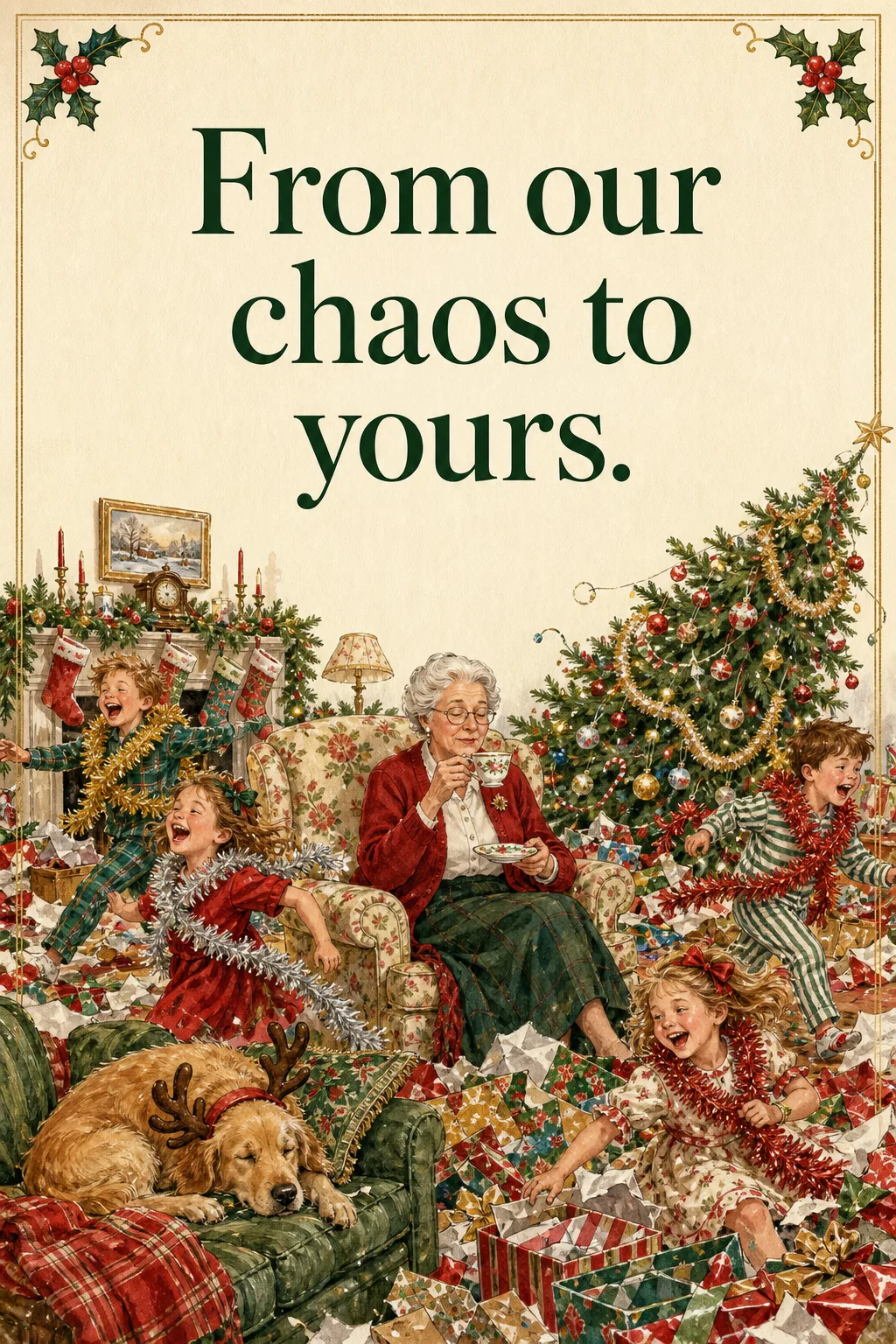 From Our Chaos to Yours, Christmas card front