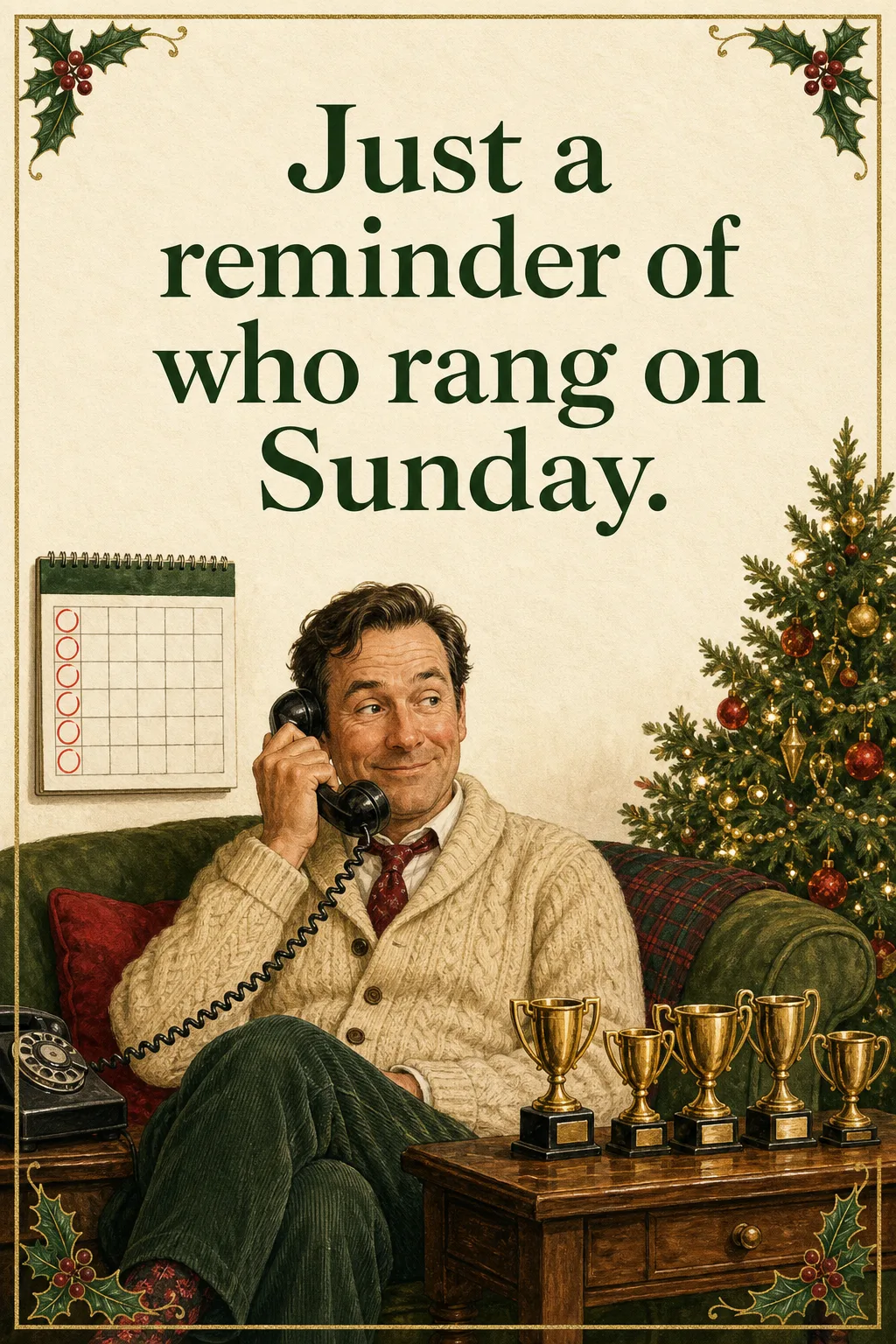 Who Rang on Sunday, Christmas card front