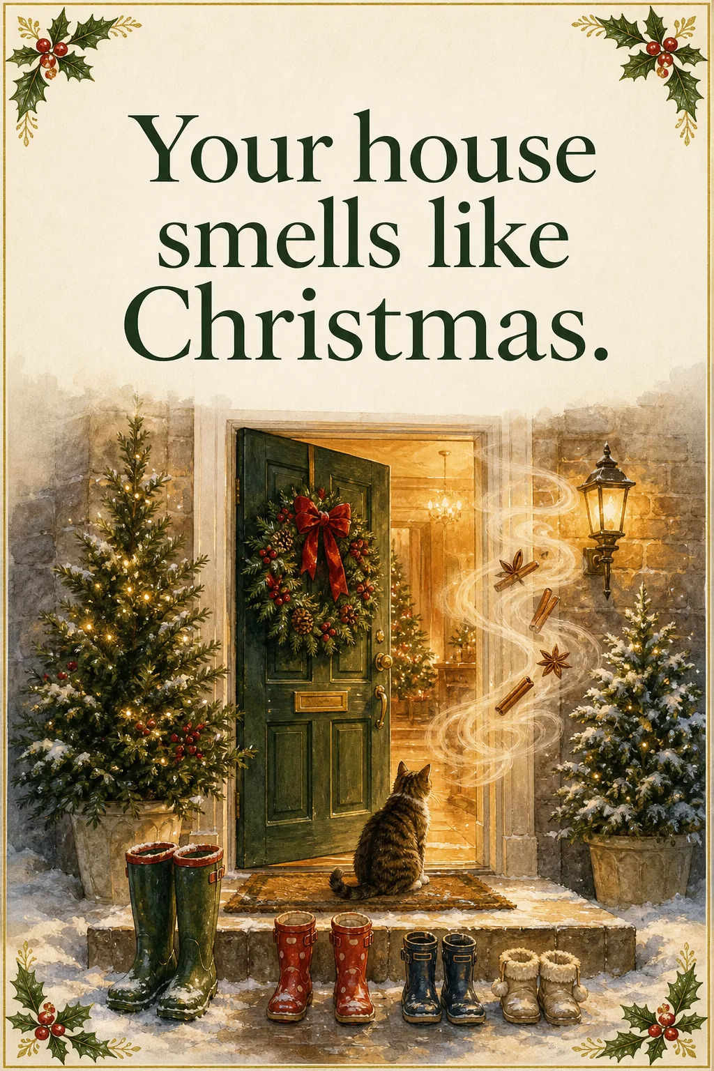 Your House Smells Like Christmas, Christmas card front
