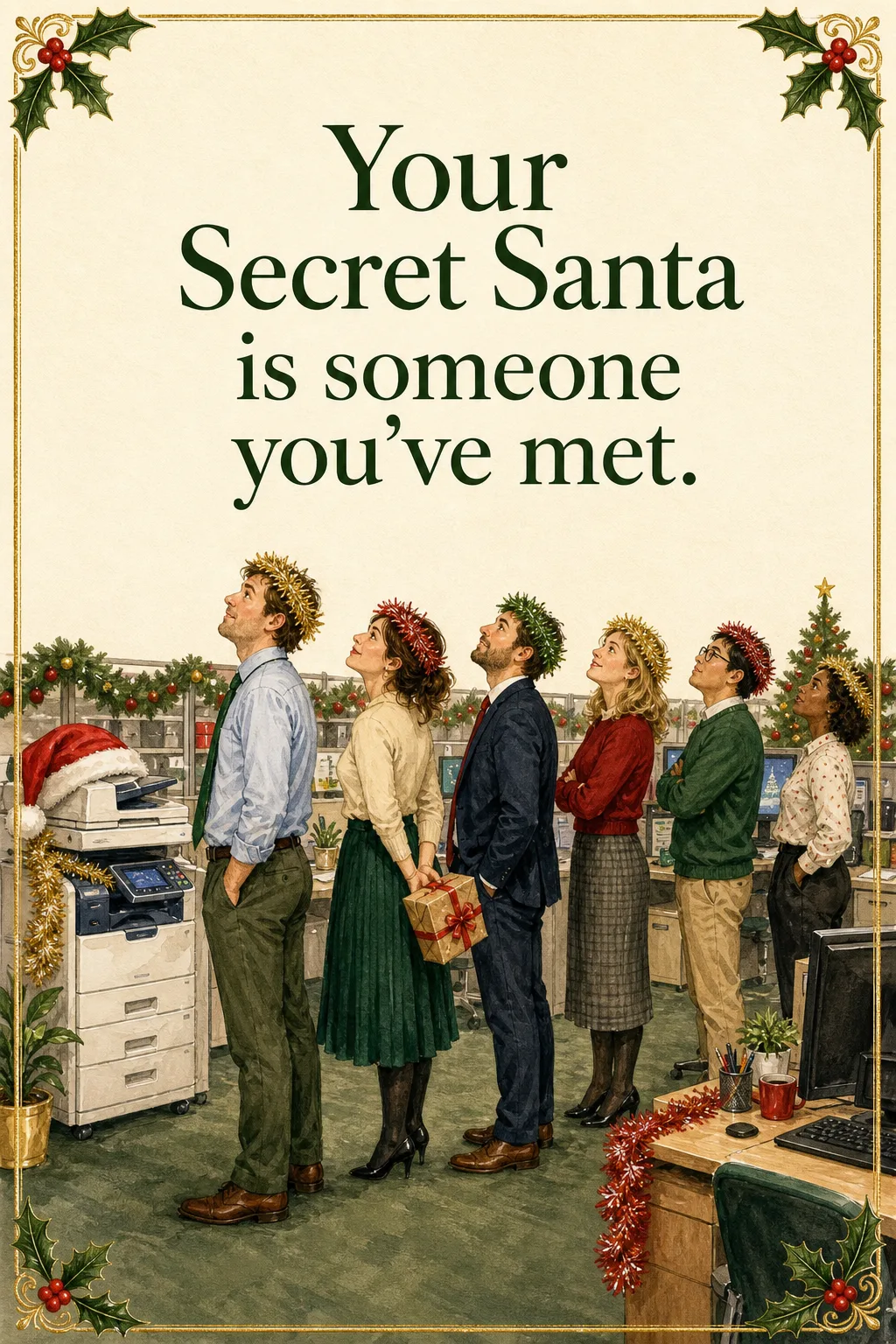 Possibly Near the Printer, Christmas card front
