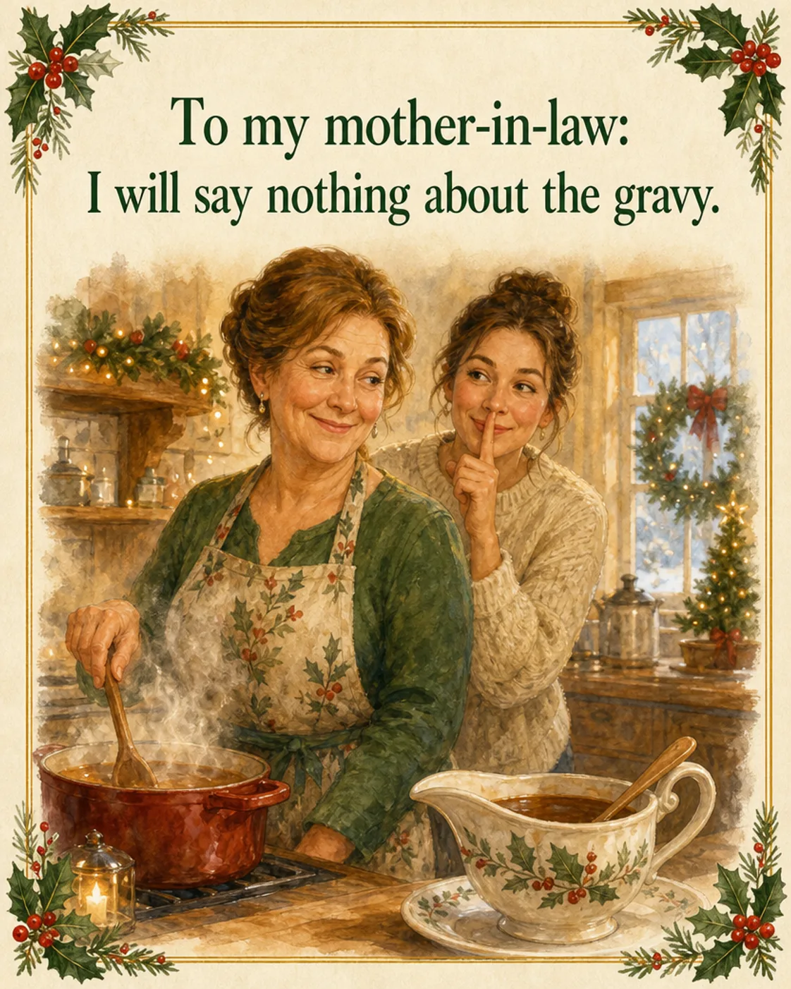 About the Gravy, Christmas card front