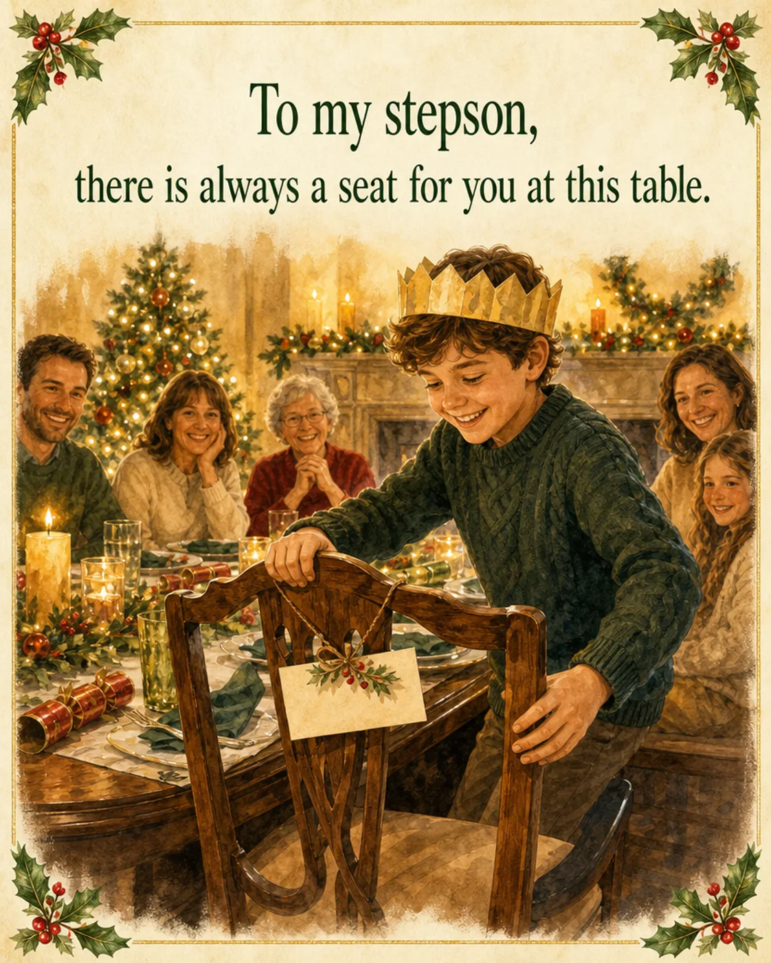 Always a Seat, Christmas card front