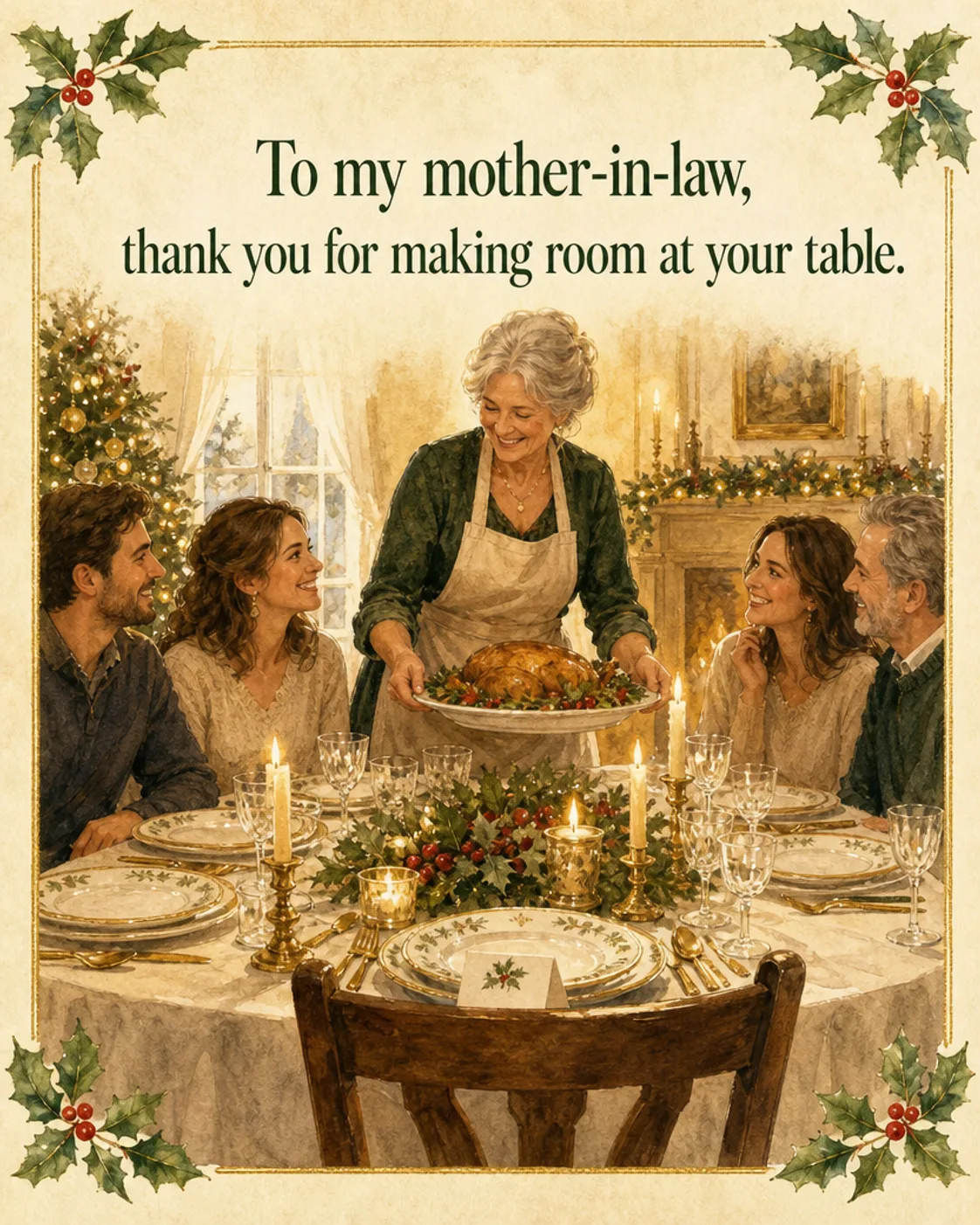 Room at Your Table, Christmas card front