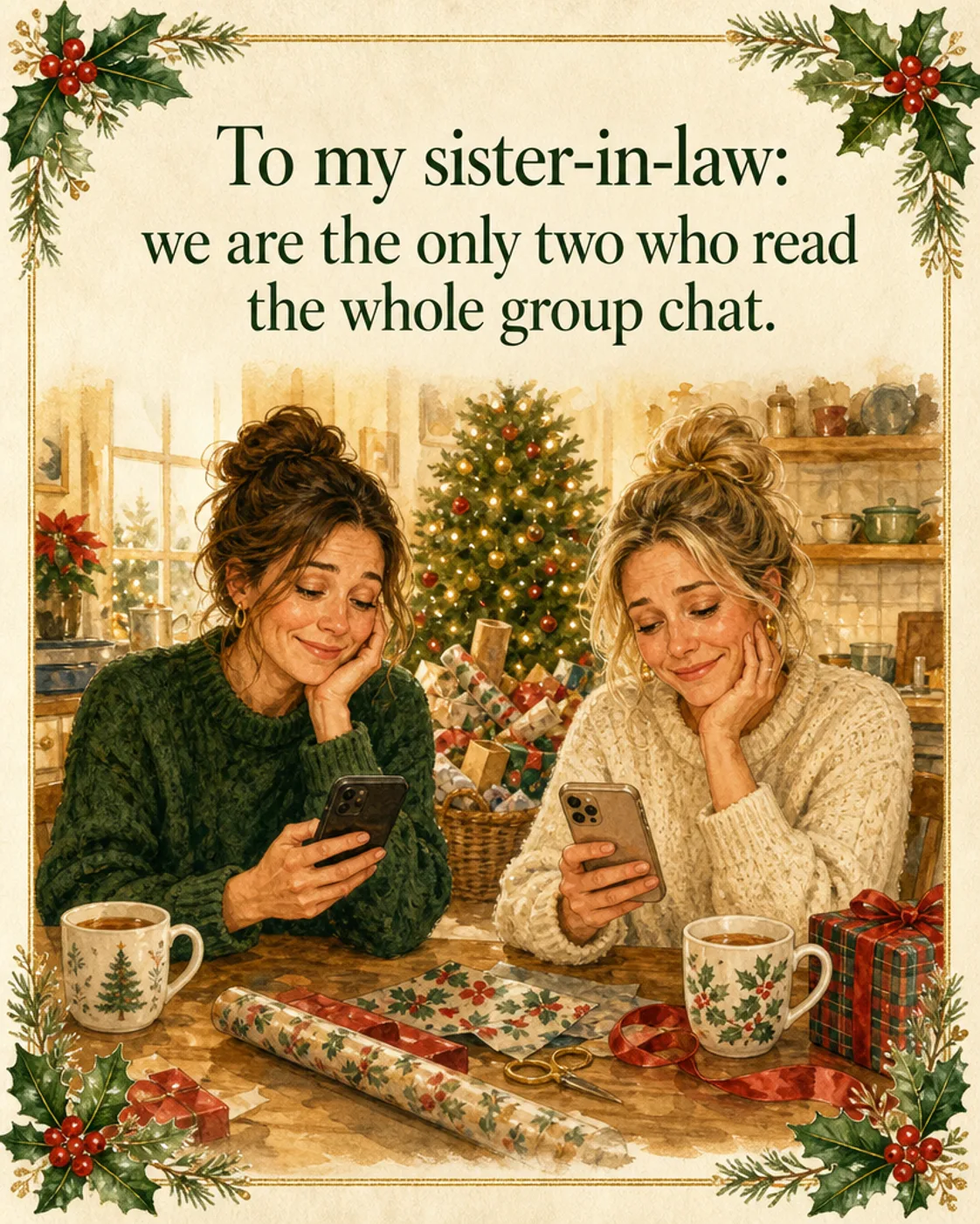 The Only Two Who Read It, Christmas card front
