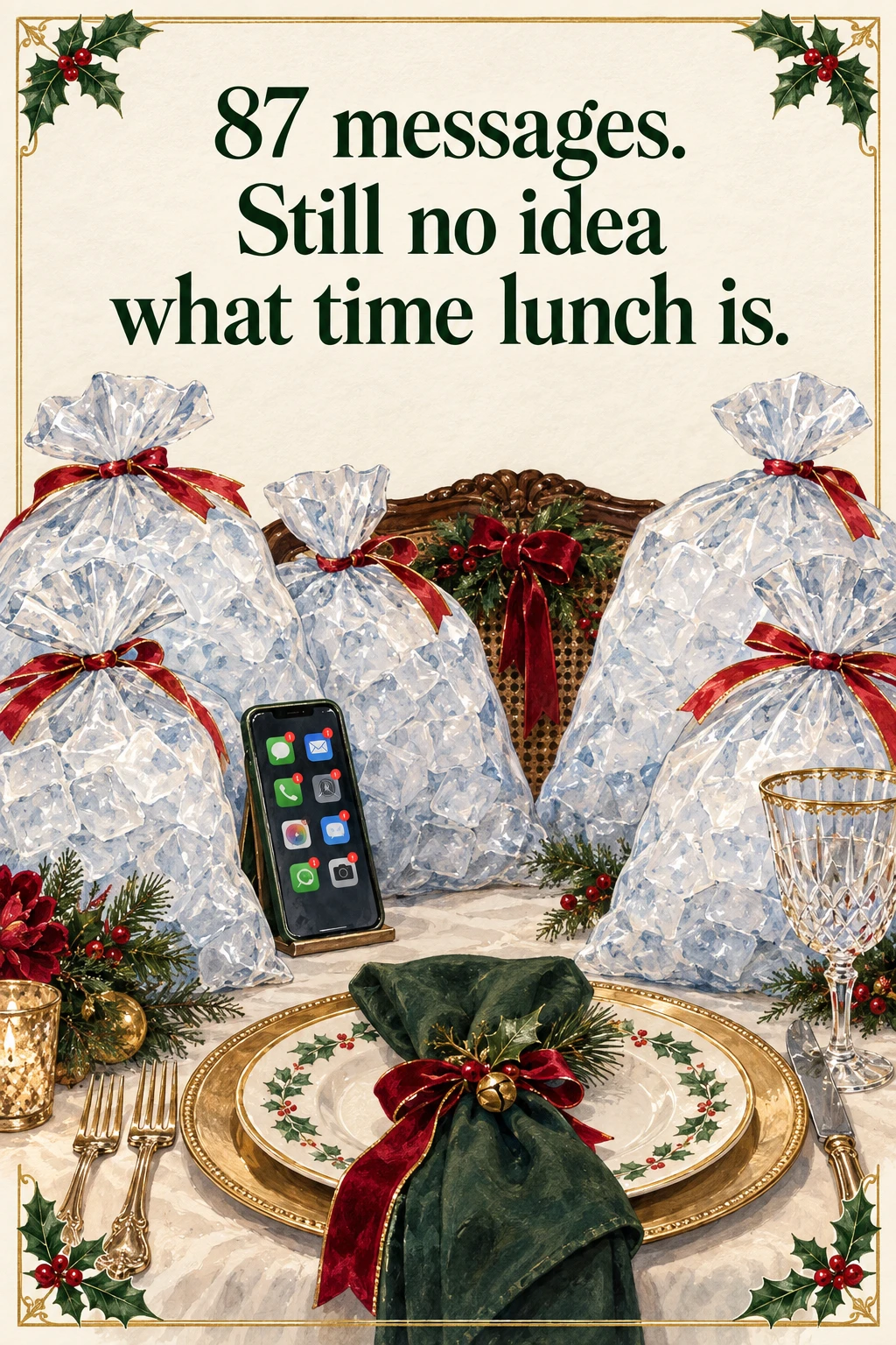The Christmas Group Chat, Christmas card front