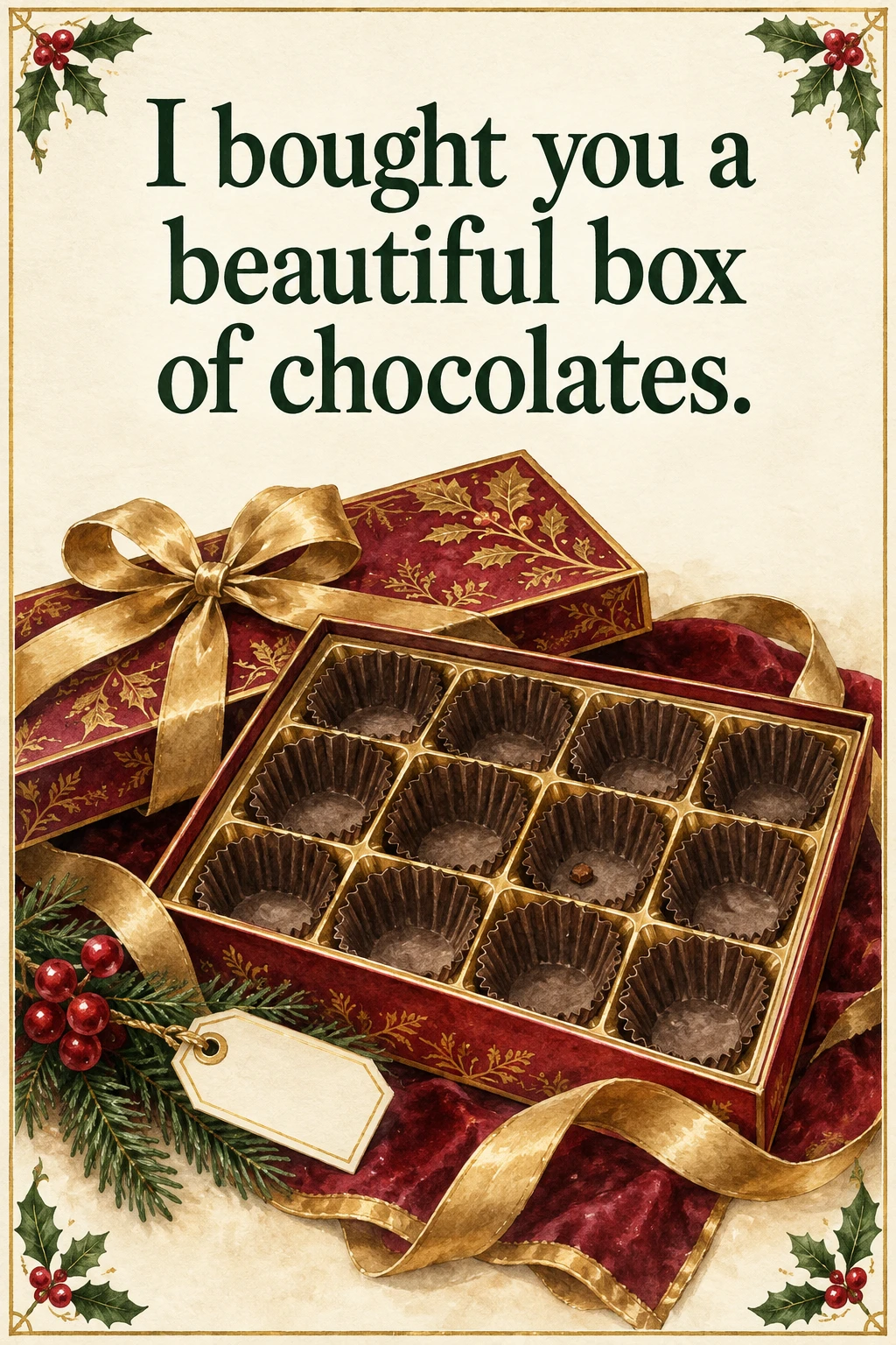 The Good Chocolates, Christmas card front
