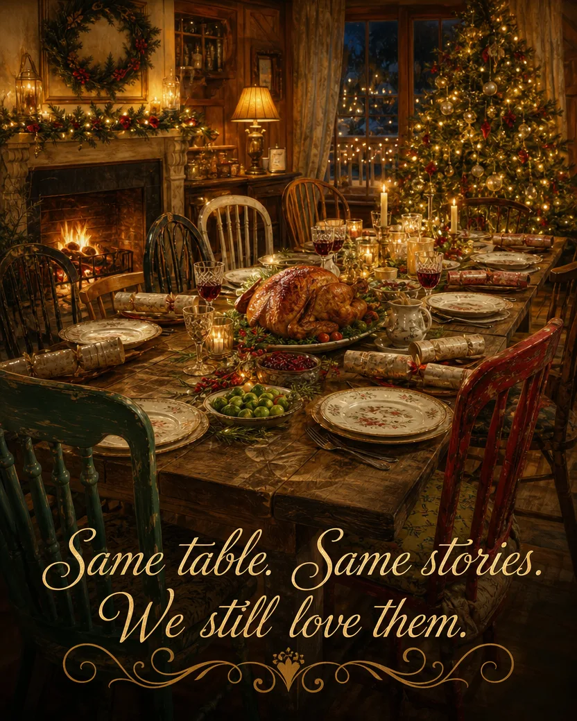 The Familiar Table, Christmas card front