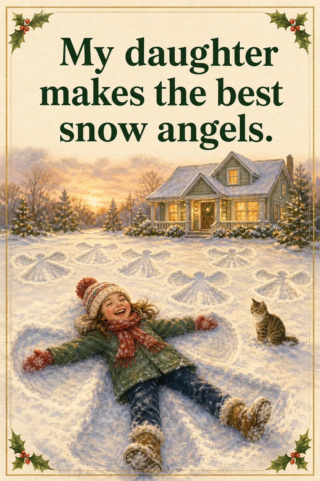 Snow Angels, Christmas card front