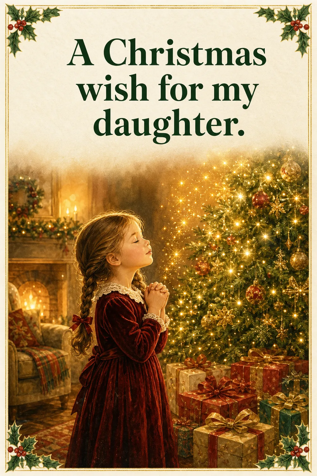 A Wish for My Daughter, Christmas card front