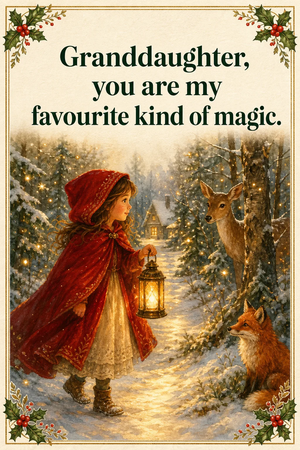 The Lantern Walk, Christmas card front