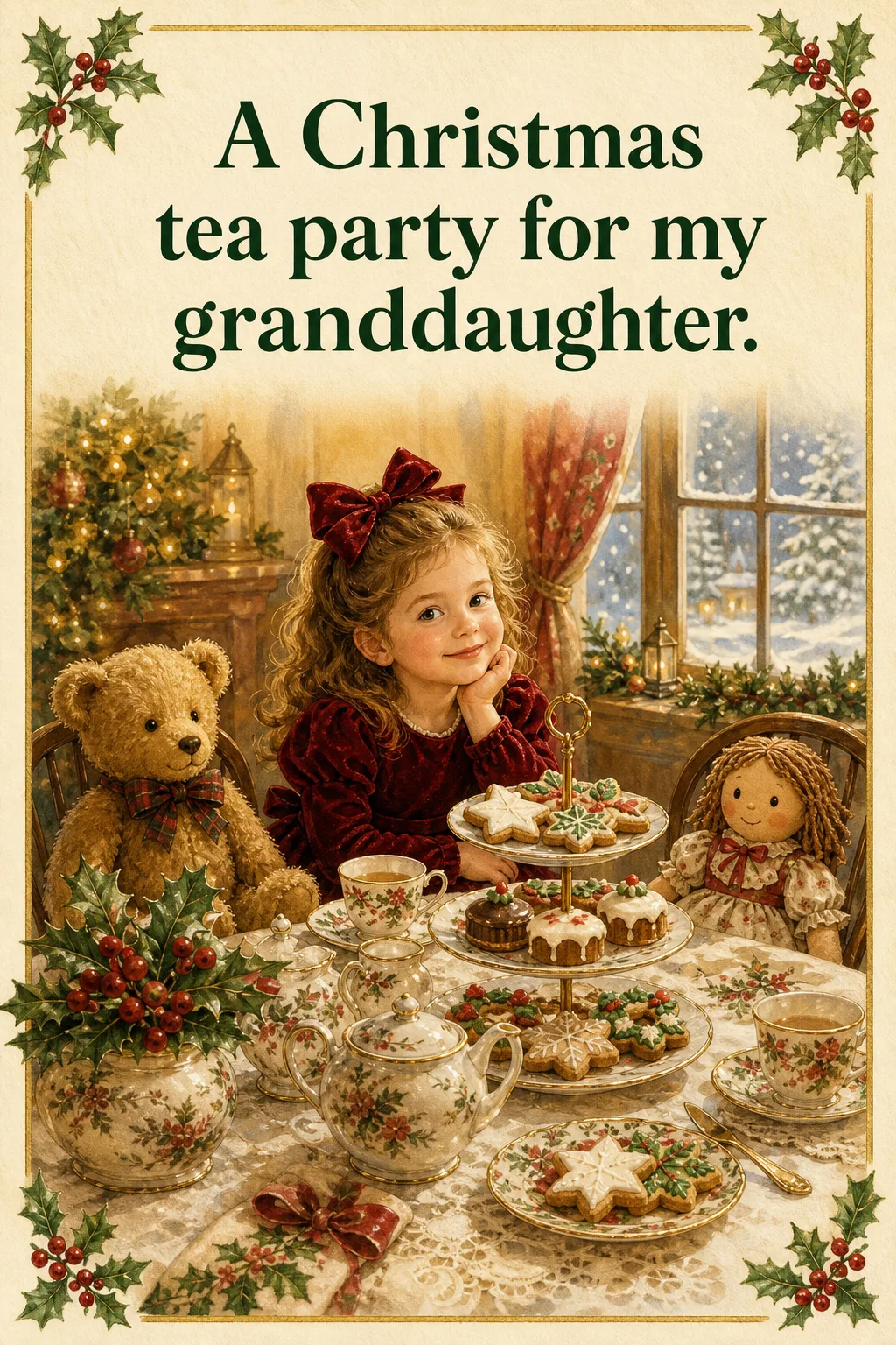 A Christmas Tea Party, Christmas card front