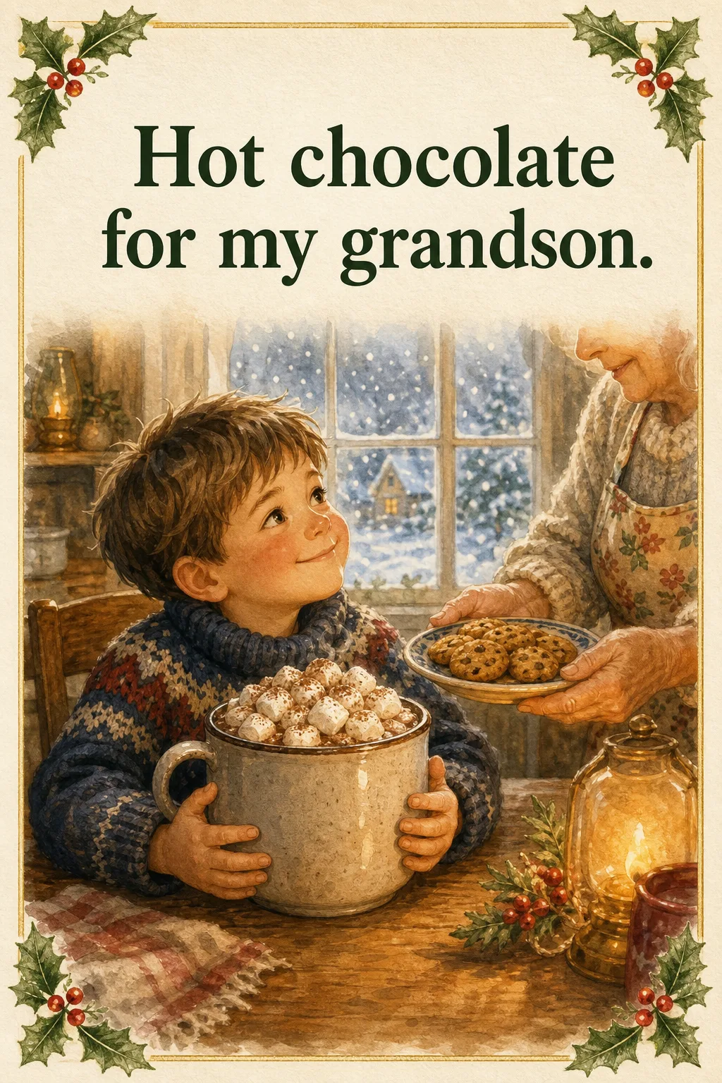 Extra Marshmallows, Christmas card front