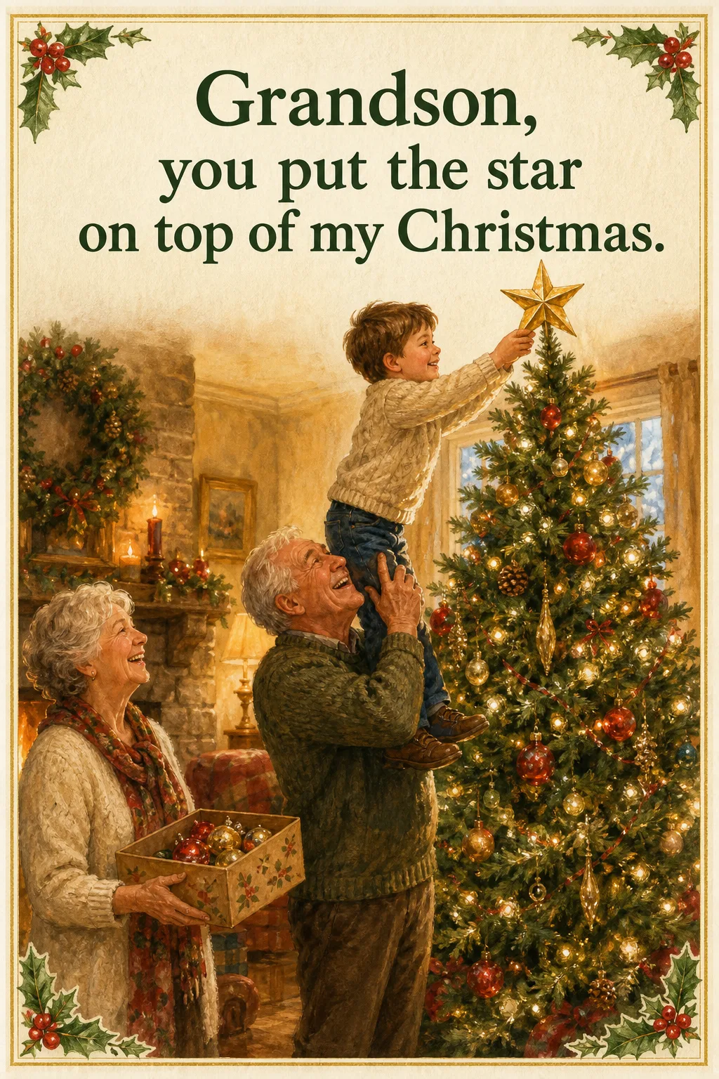 The Star on Top, Christmas card front
