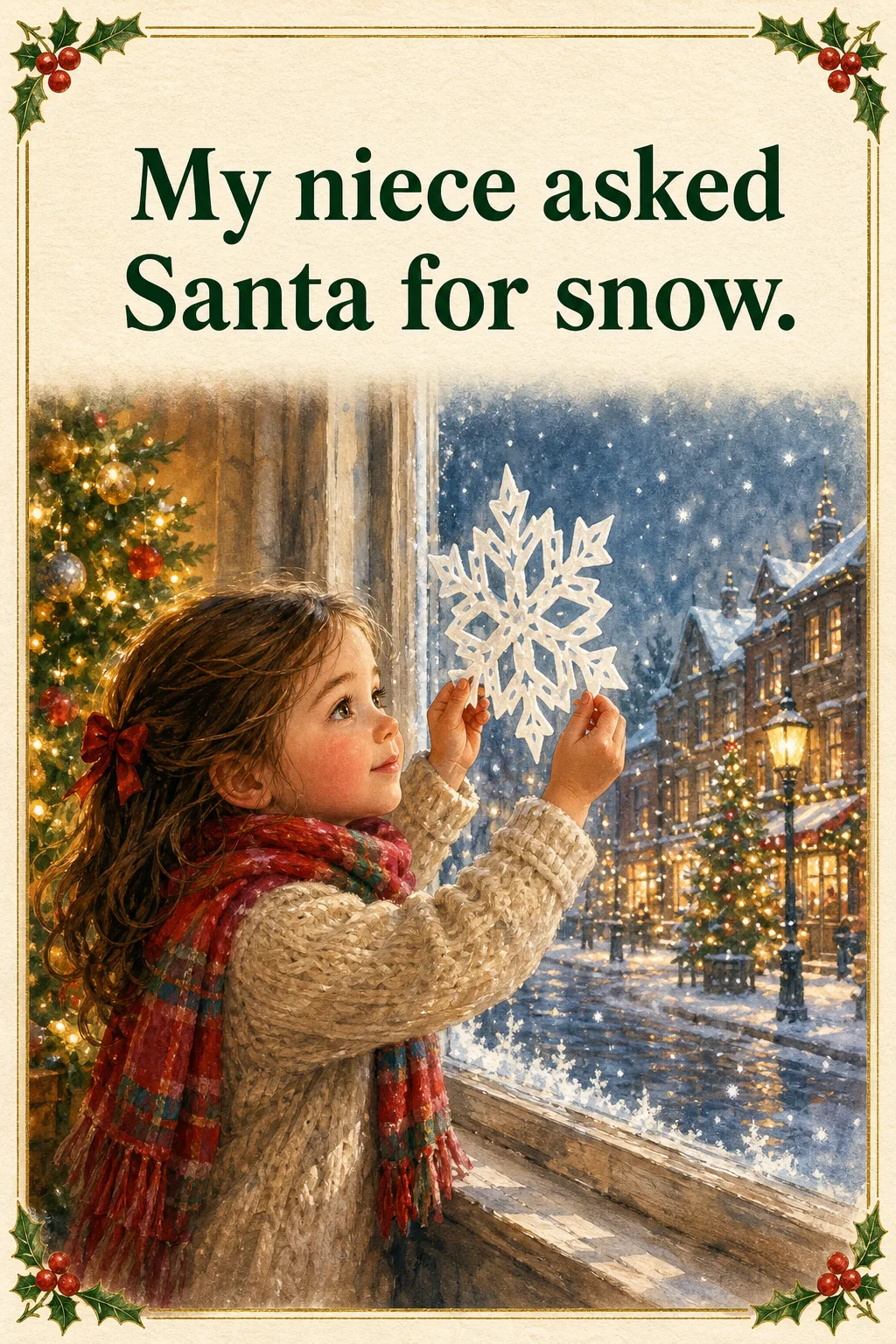Checking the Forecast, Christmas card front