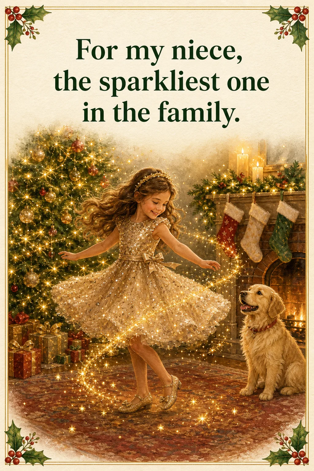 The Sparkliest One, Christmas card front
