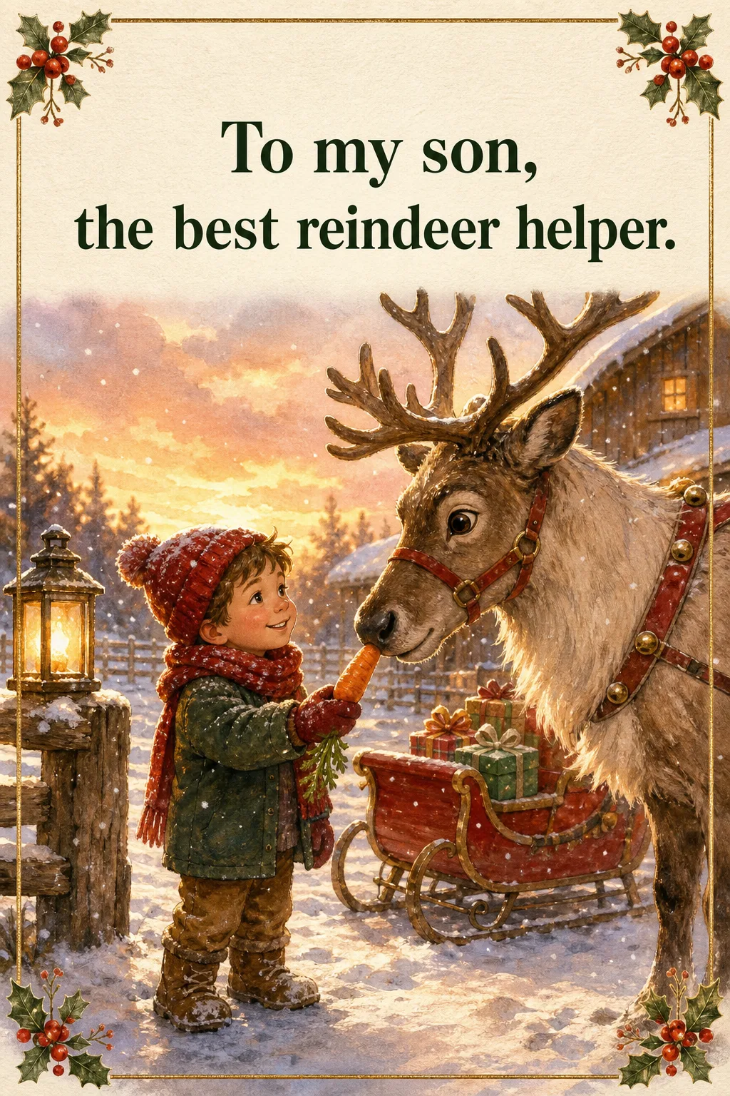 The Best Reindeer Helper, Christmas card front