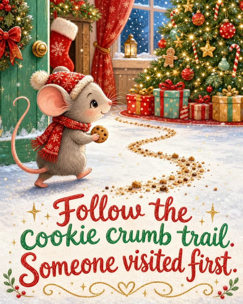 Cookie Crumb Trail, Christmas card front