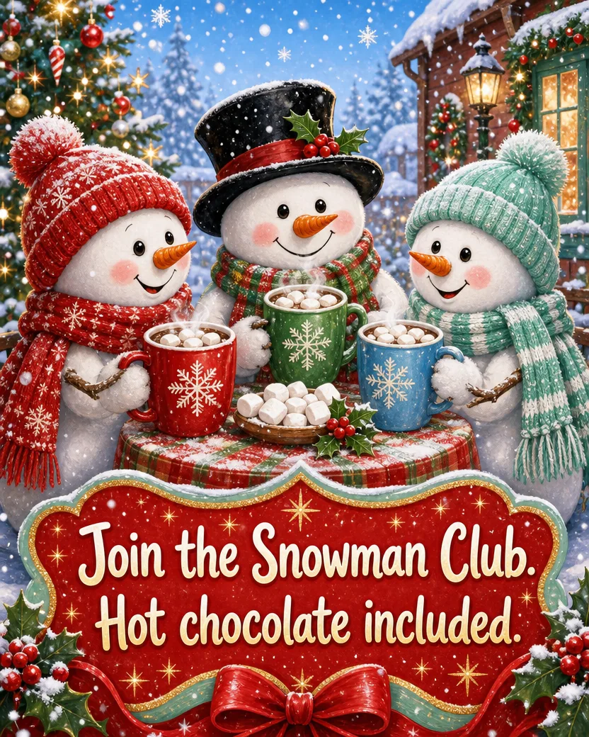 The Snowman Club, Christmas card front