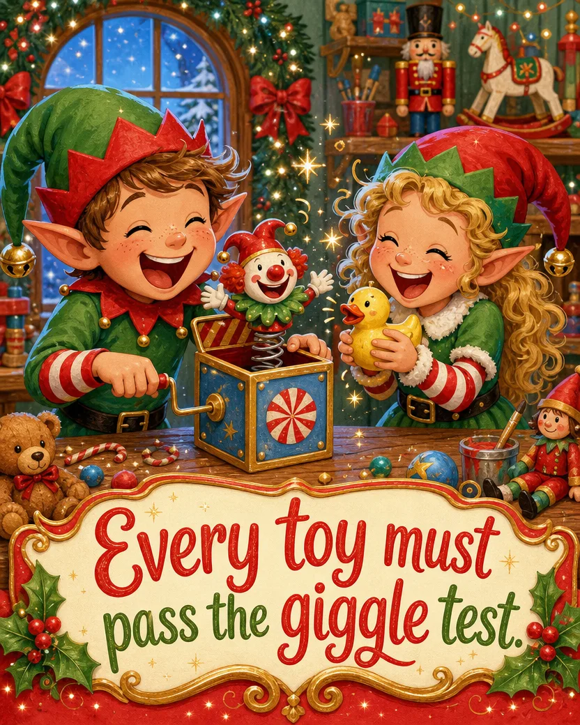 The Toy Workshop Test, Christmas card front
