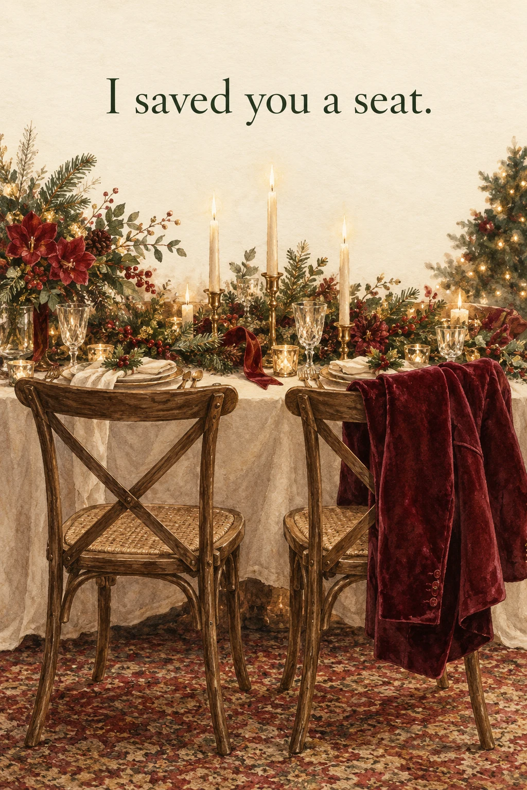 The Seat Beside Mine, Christmas card front