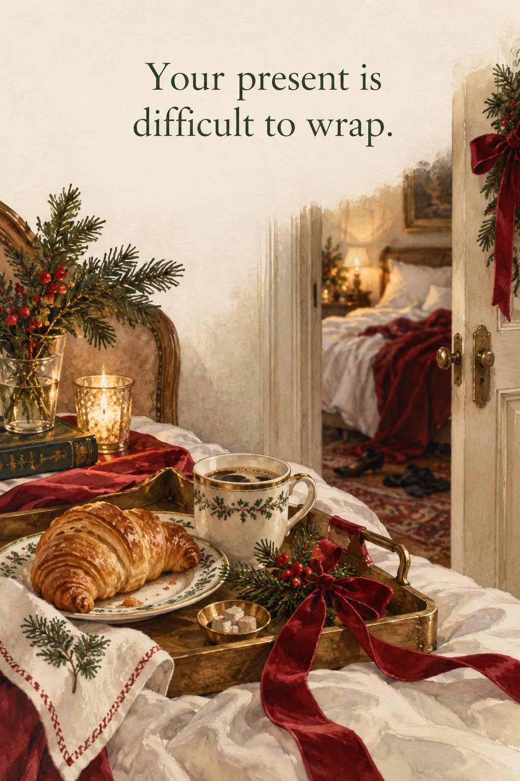 The Unwrapped Present, Christmas card front