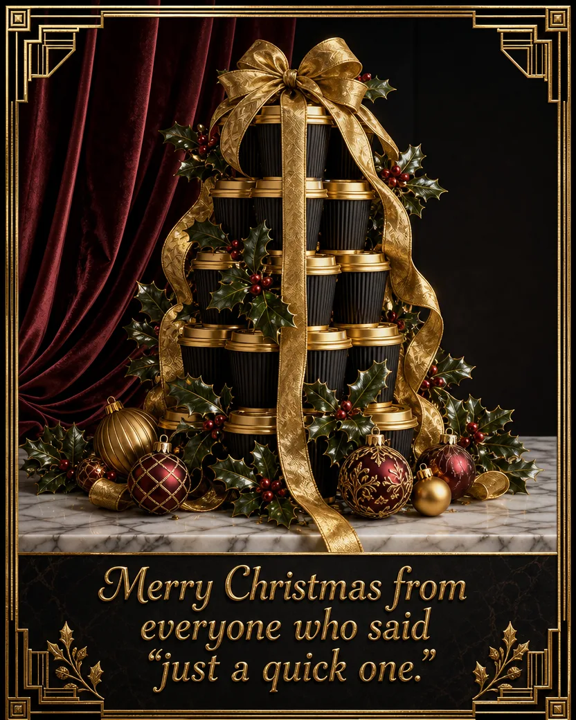 Barista Luxe 2, Christmas card front