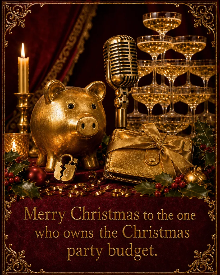Boss Luxe 3, Christmas card front