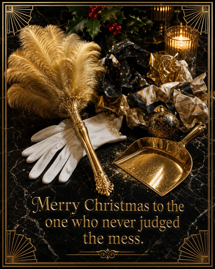 Cleaner Luxe 2, Christmas card front