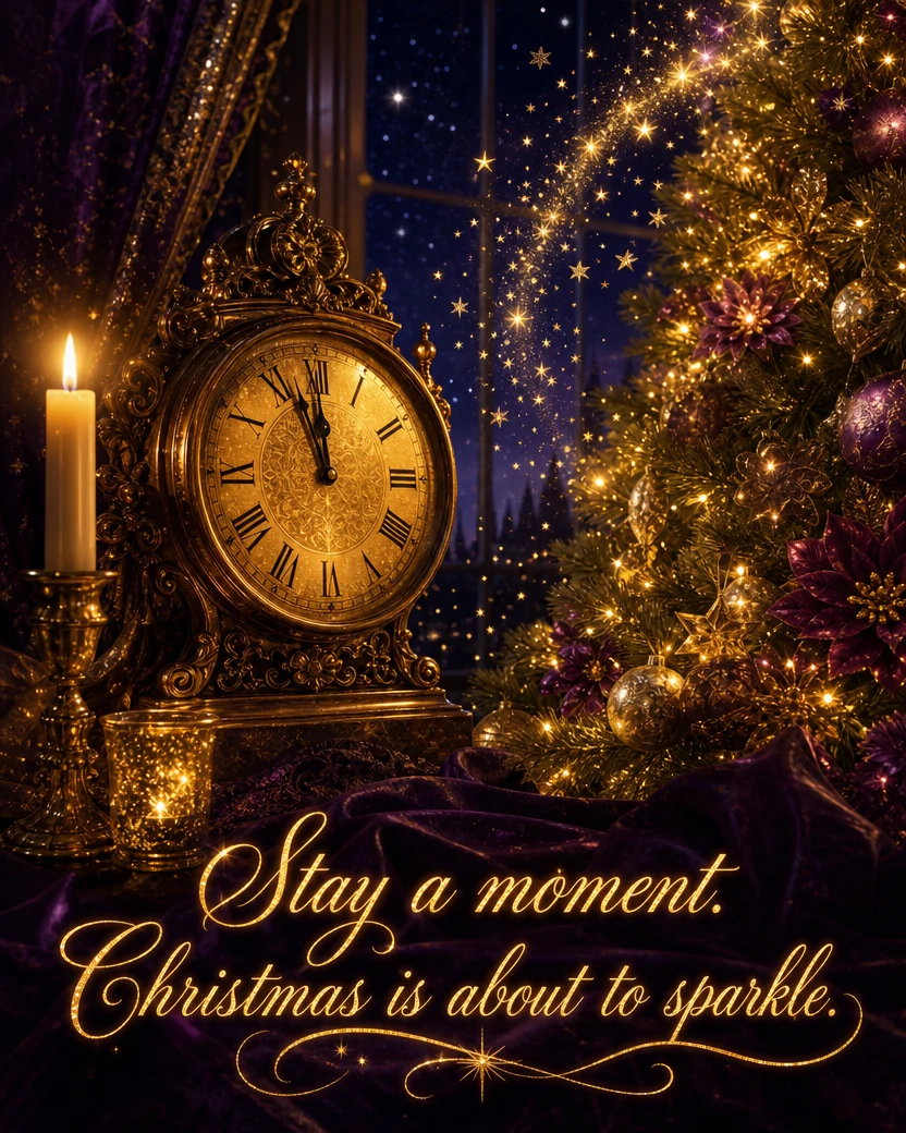 The Clock Struck Christmas, Christmas card front