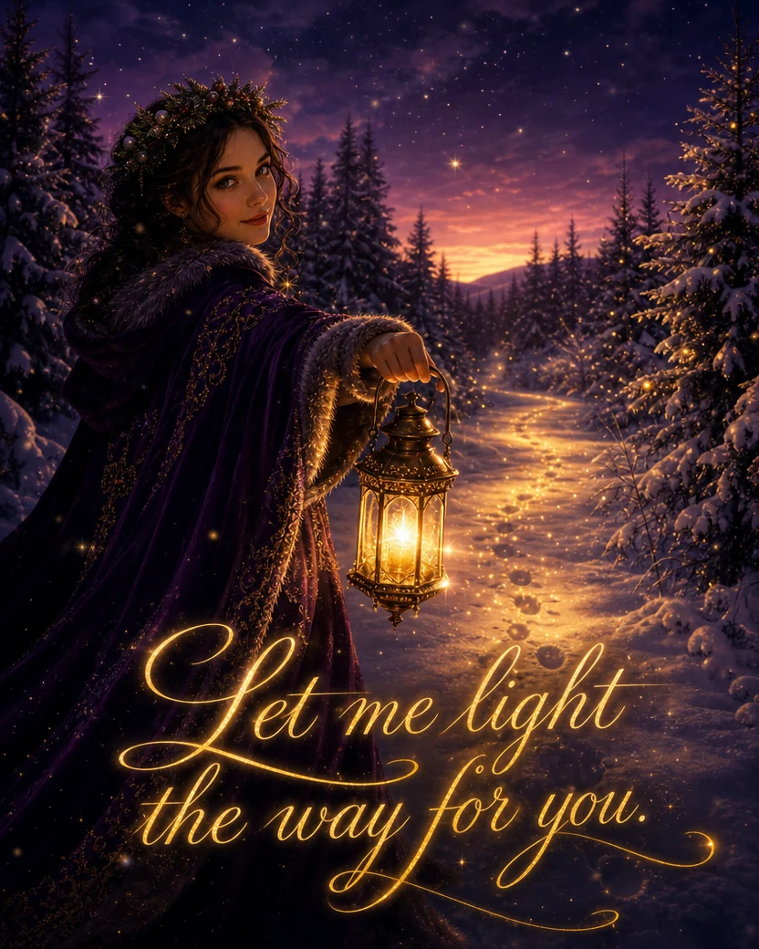 The Snow Lantern, Christmas card front