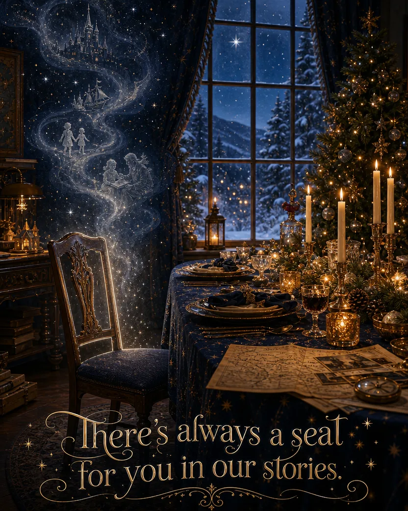 A Seat in Our Stories, Christmas card front
